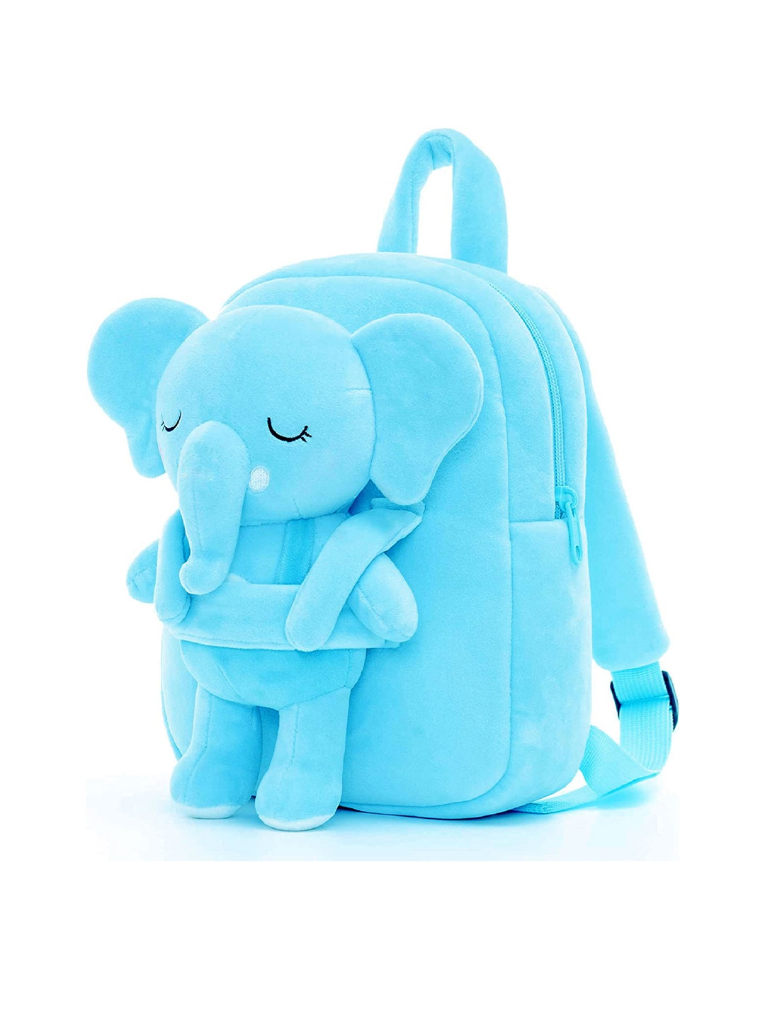

Frantic Unisex Kids Elephant Velvet Backpack, Blue