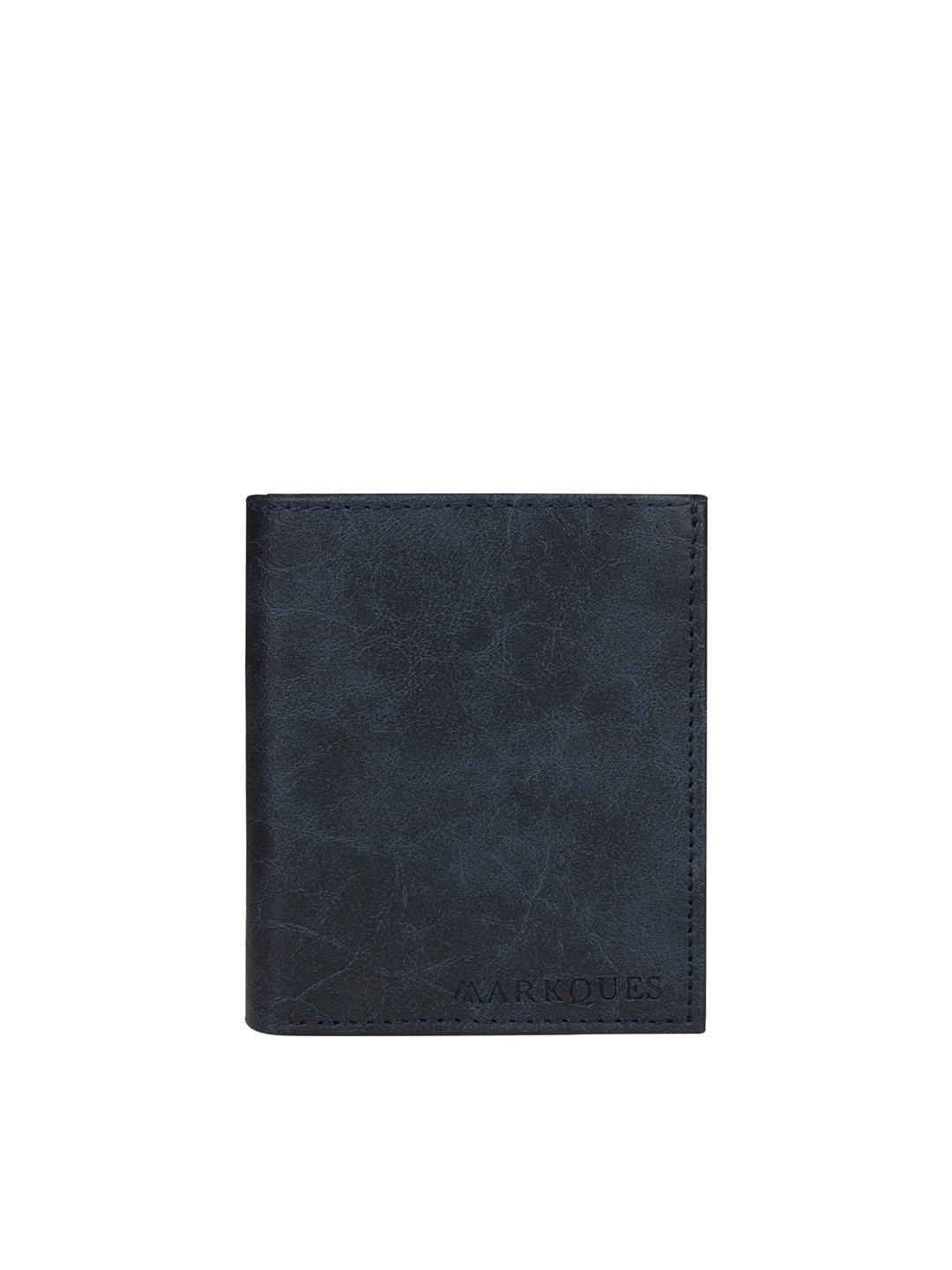 

MARKQUES Men Two Fold Wallet with SIM Card Holder, Blue