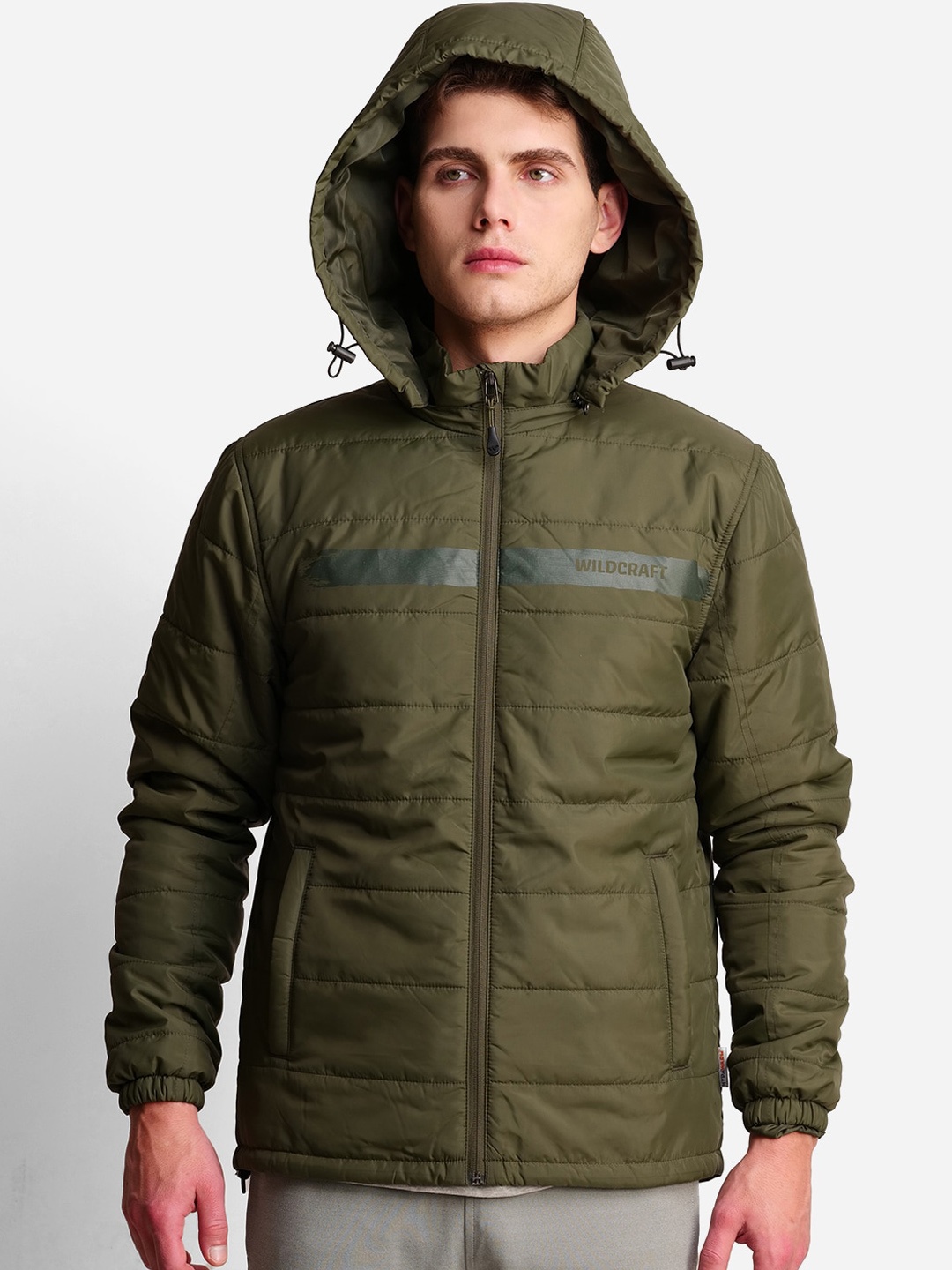 

Wildcraft Men Olive Green Windcheater Puffer Jacket