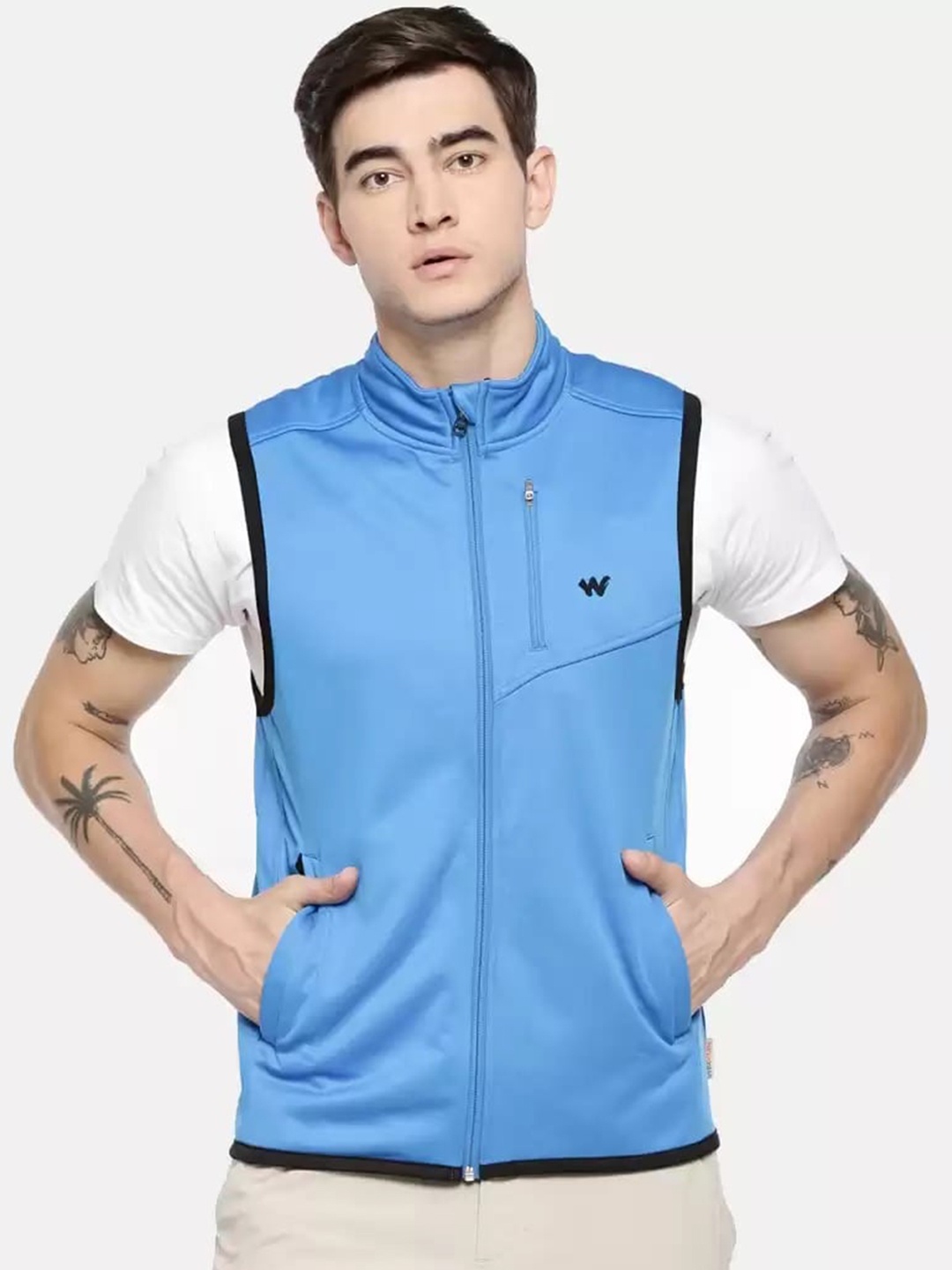 

Wildcraft Men Blue Lightweight Sleeveless Sporty Jacket