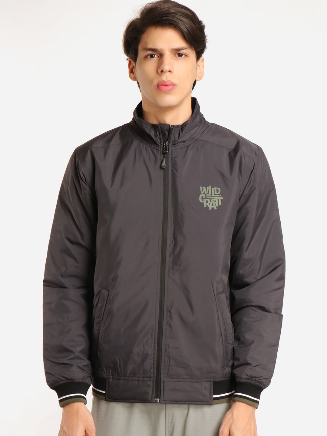 

Wildcraft Men Black Lightweight Bomber Jacket