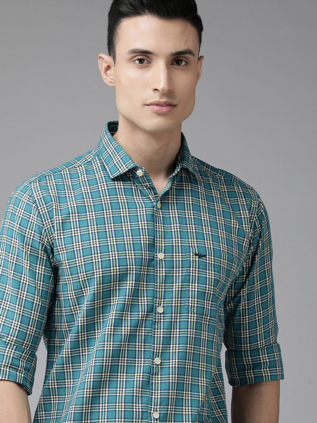 

Park Avenue Men Blue Slim Fit Printed Casual Shirt