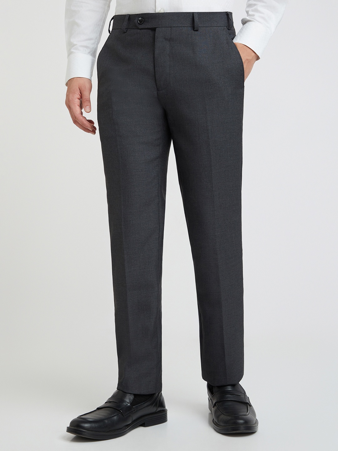 

Raymond Men Charcoal Grey Slim Fit Formal Trousers