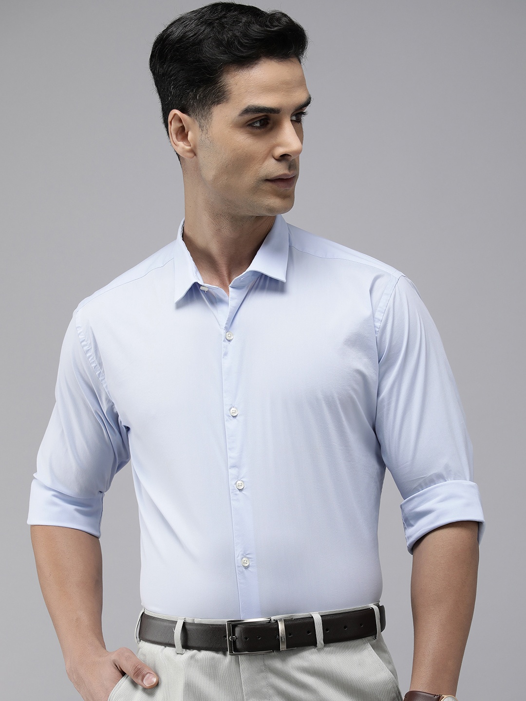 

Park Avenue Super Slim Fit Opaque Formal Shirt, Blue