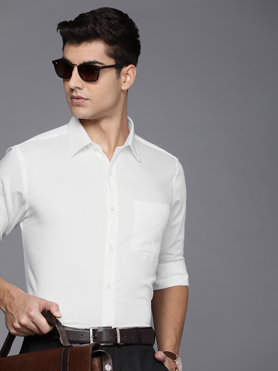 

Raymond Men Slim Fit Pure Cotton Formal Shirt, White