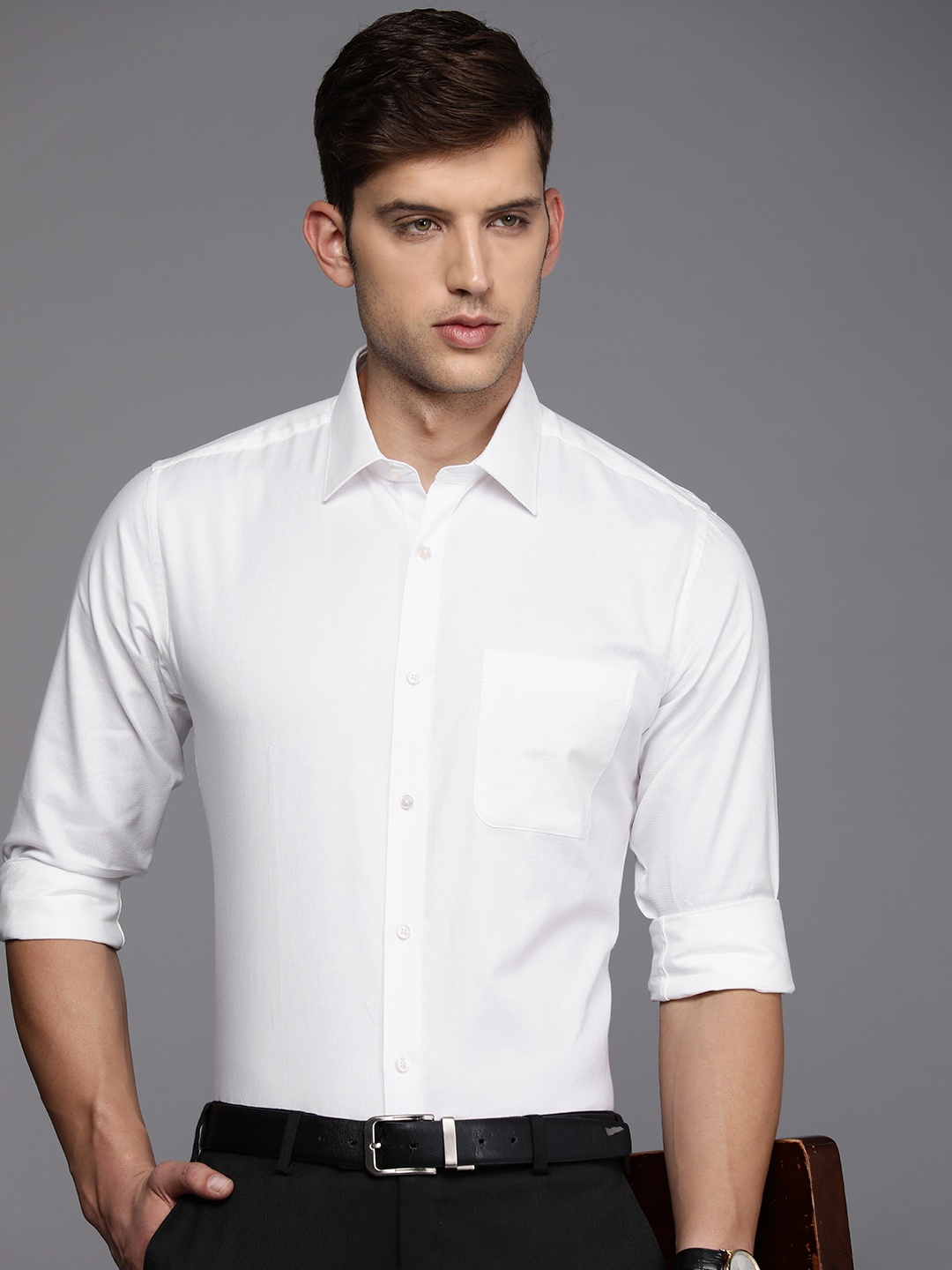 

Raymond Pure Cotton Slim Fit Formal Shirt, White
