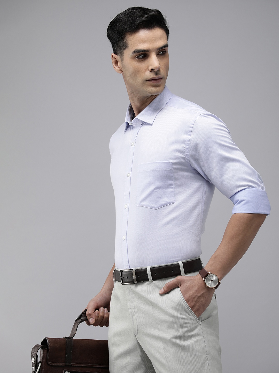 

Park Avenue Pure Cotton Slim Fit Opaque Formal Shirt, Blue