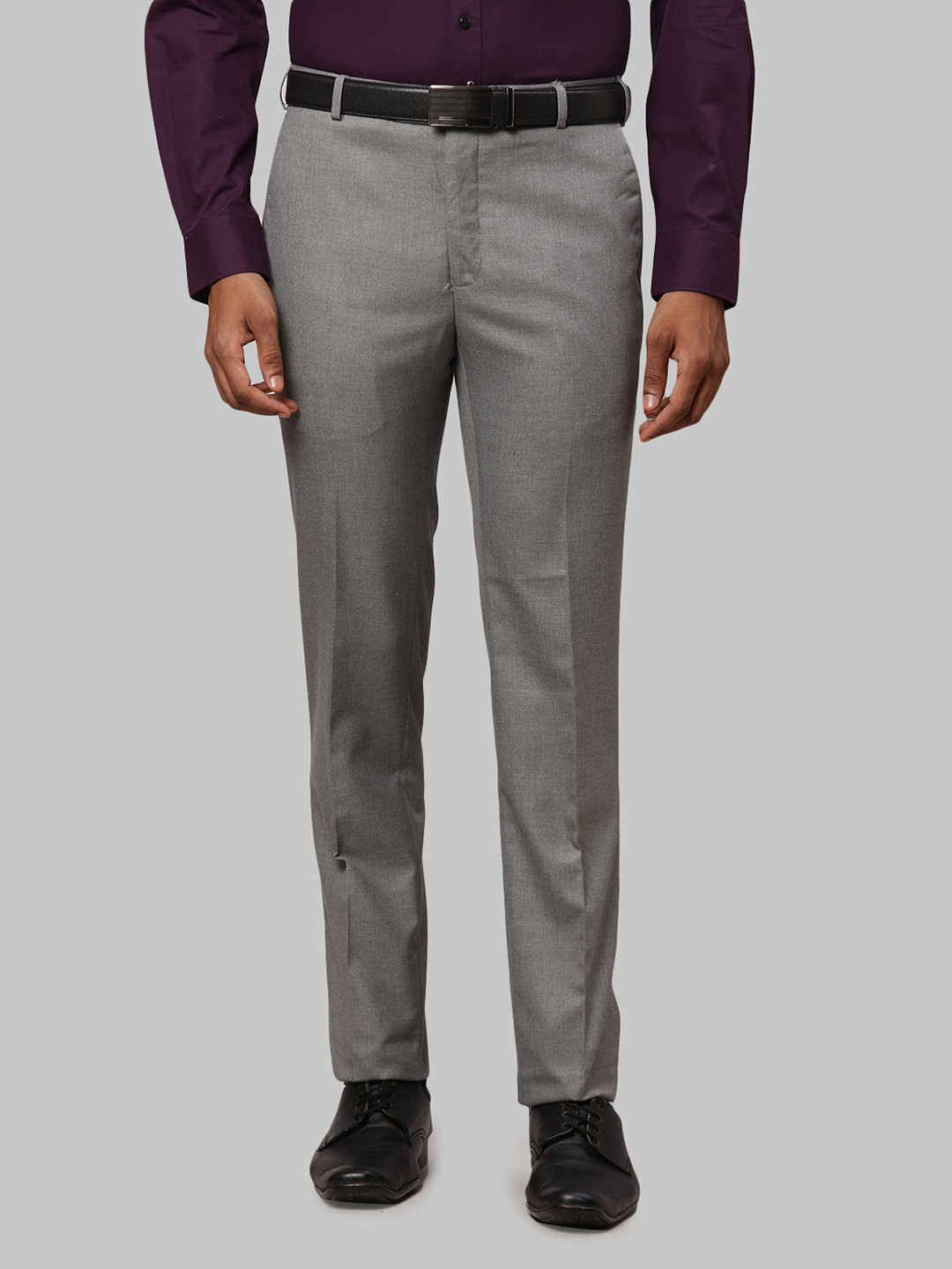 

Raymond Men Solid Slim Fit Formal Trousers, Grey