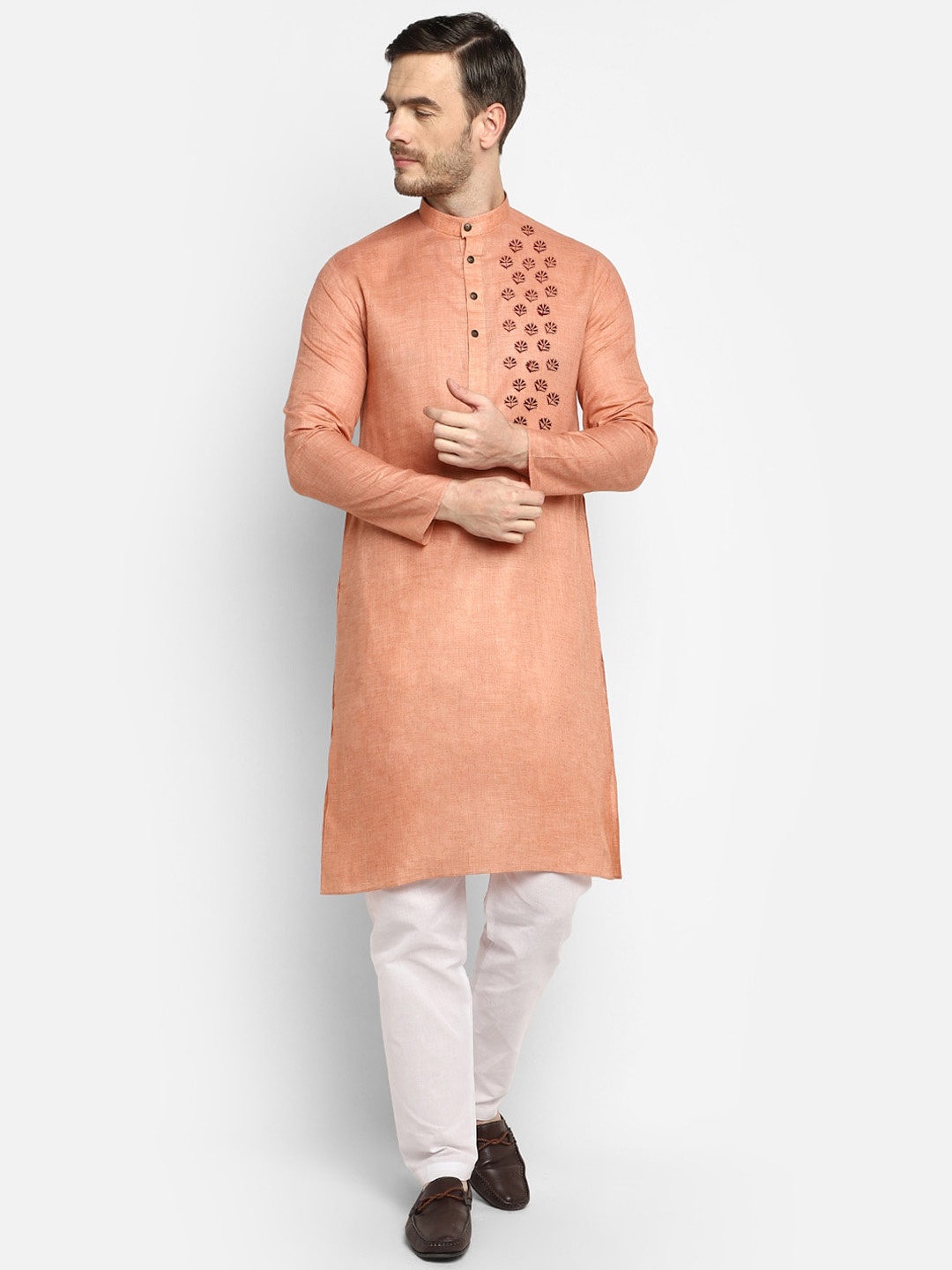 

DEVOILER Men Nude-Coloured Kurta