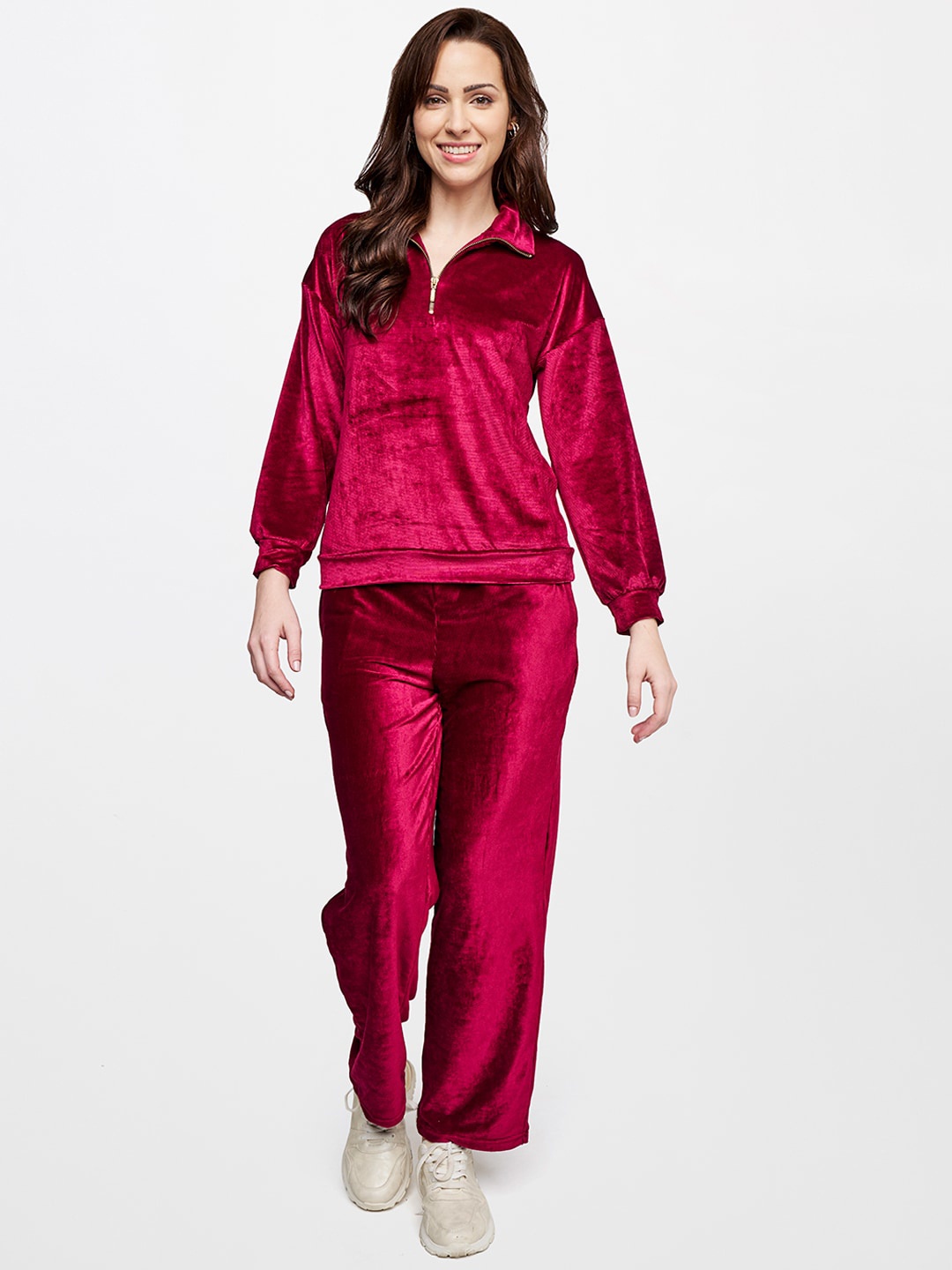 

AND Women Red Solid Tracksuit