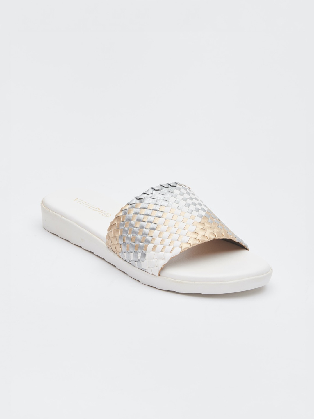 

Vishudh Women White Open Toe Flats