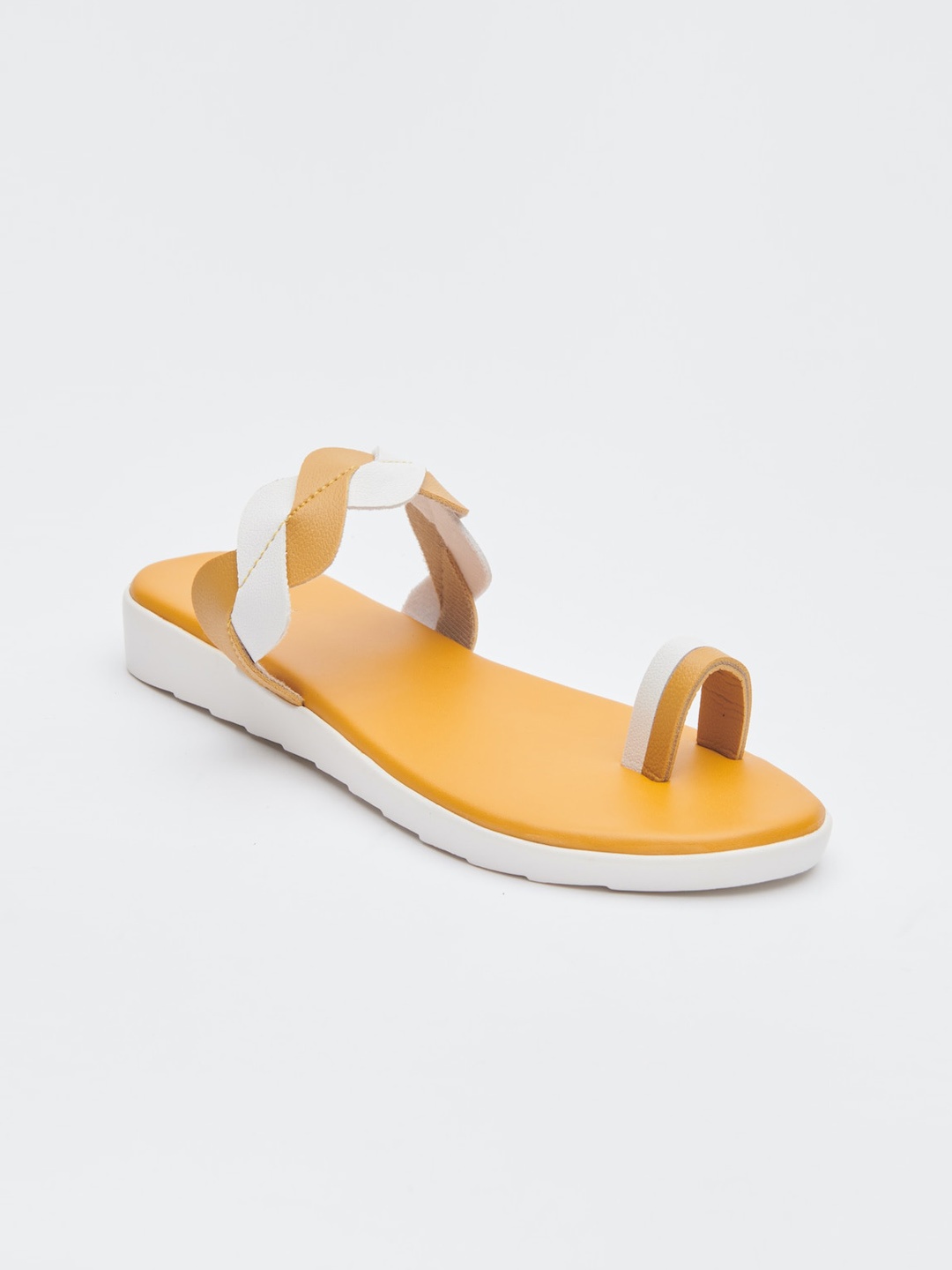 

Vishudh Women One Toe Flats with Bows, Yellow