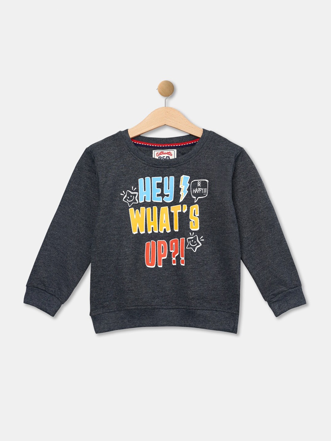 

R&B Boys Grey Printed Sweatshirt