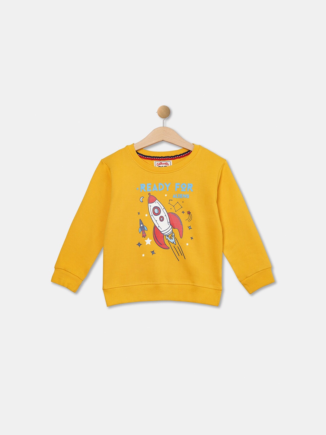 

R&B Boys Yellow Printed Sweatshirt