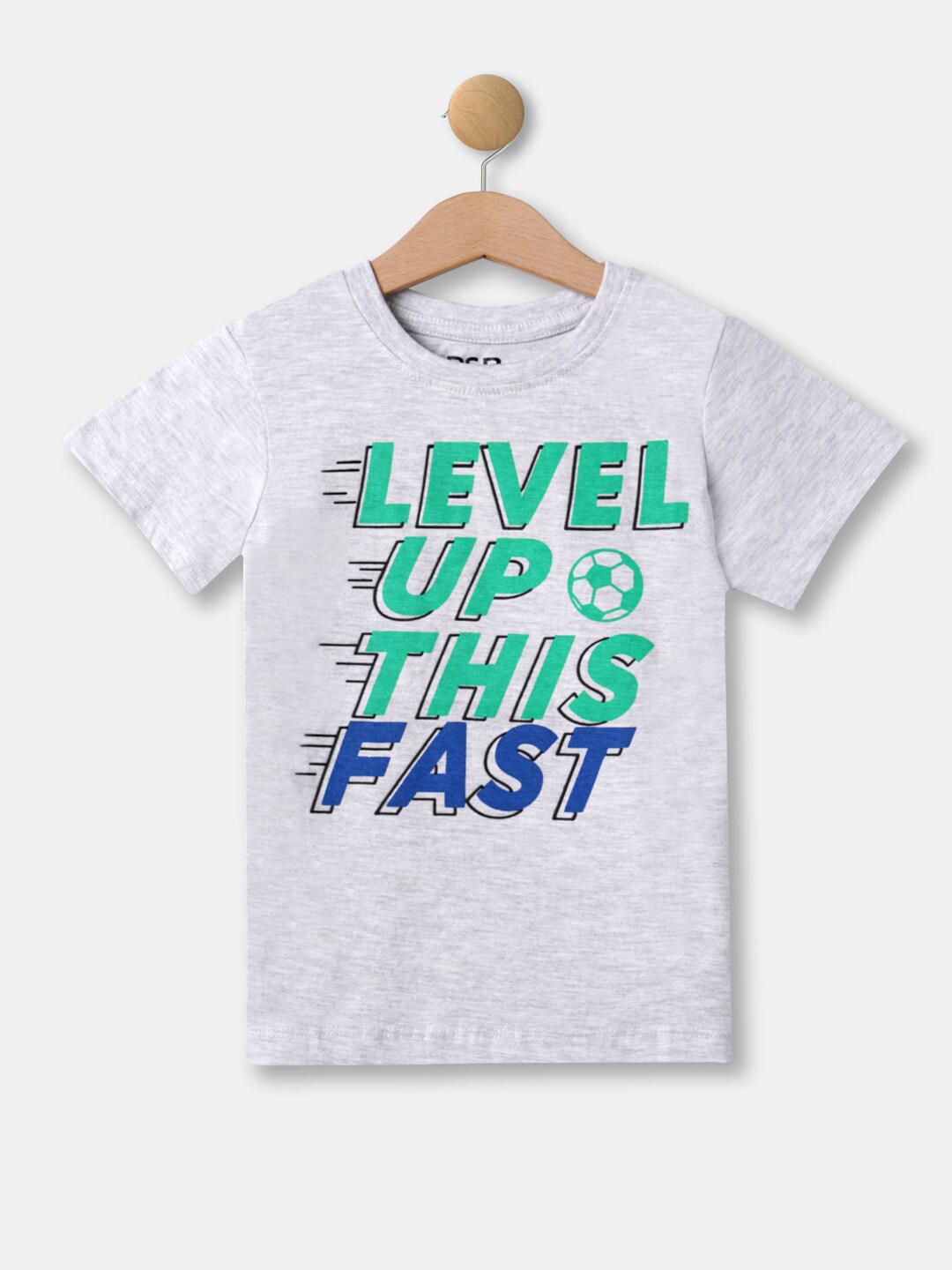 

R&B Boys Grey Typography Printed T-shirt