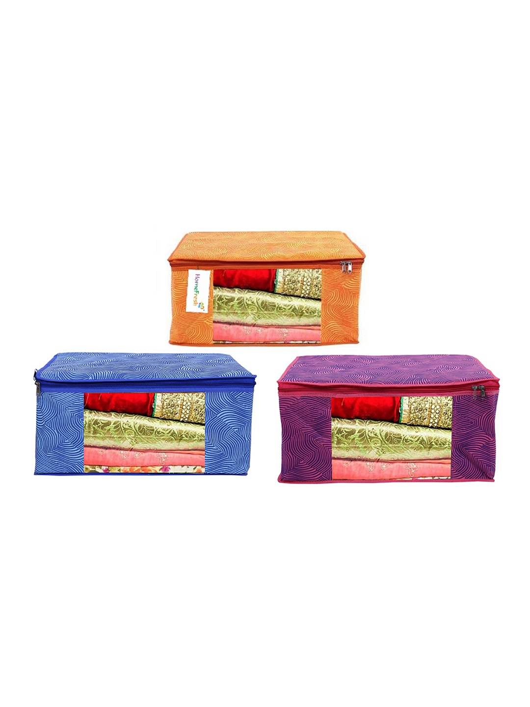 

Home Fresh Set Of 3 Solid Saree Organisers, Orange