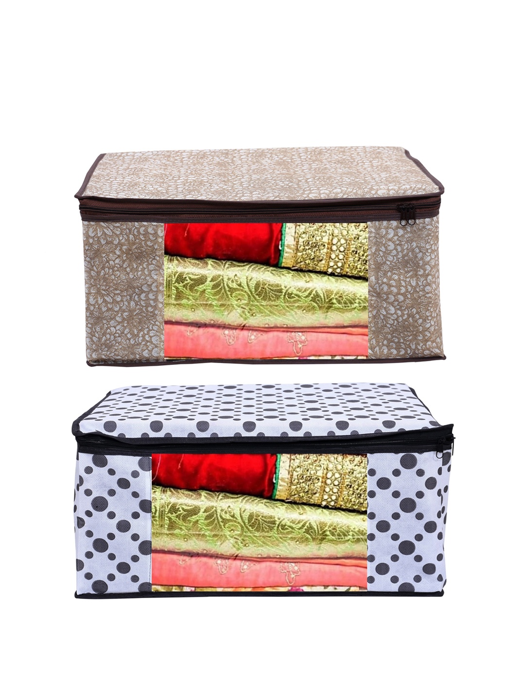 

Home Fresh Set Of 2 Solid Saree Organisers, Beige