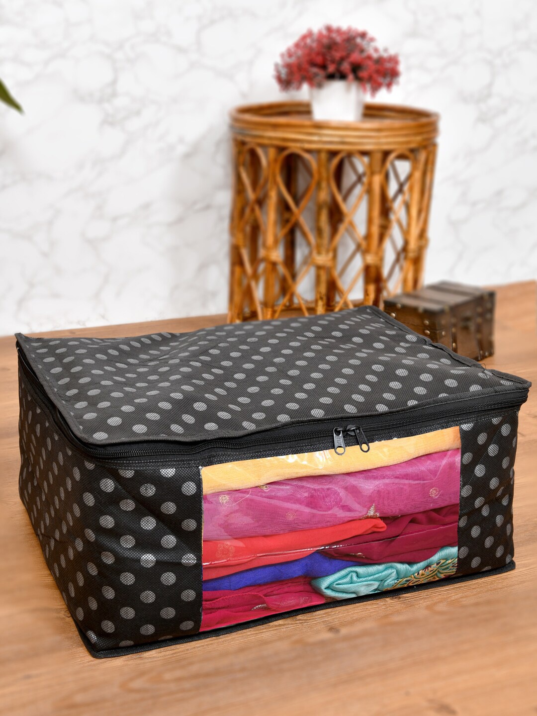 

Home Fresh Set Of 2 Printed Saree Organisers, Brown