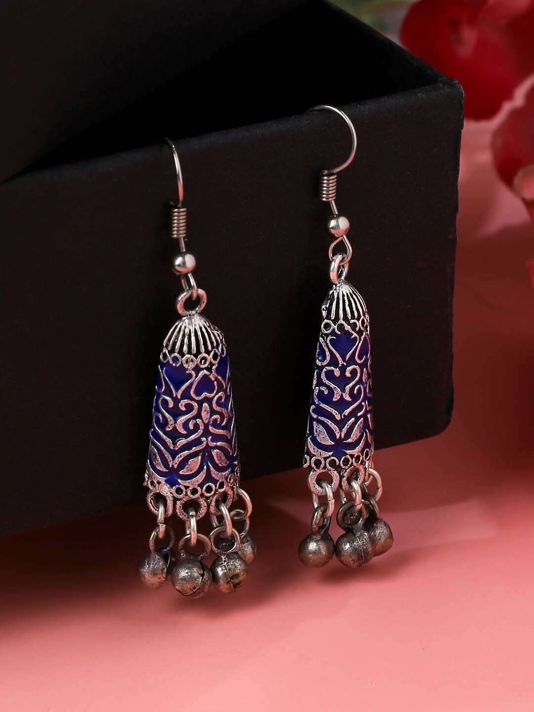 

VIRAASI Silver-Plated Contemporary Drop Earrings