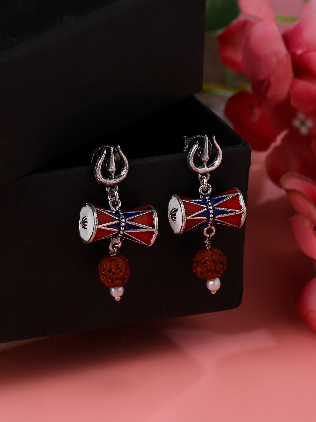 

VIRAASI Silver-Plated Contemporary Drop Earrings
