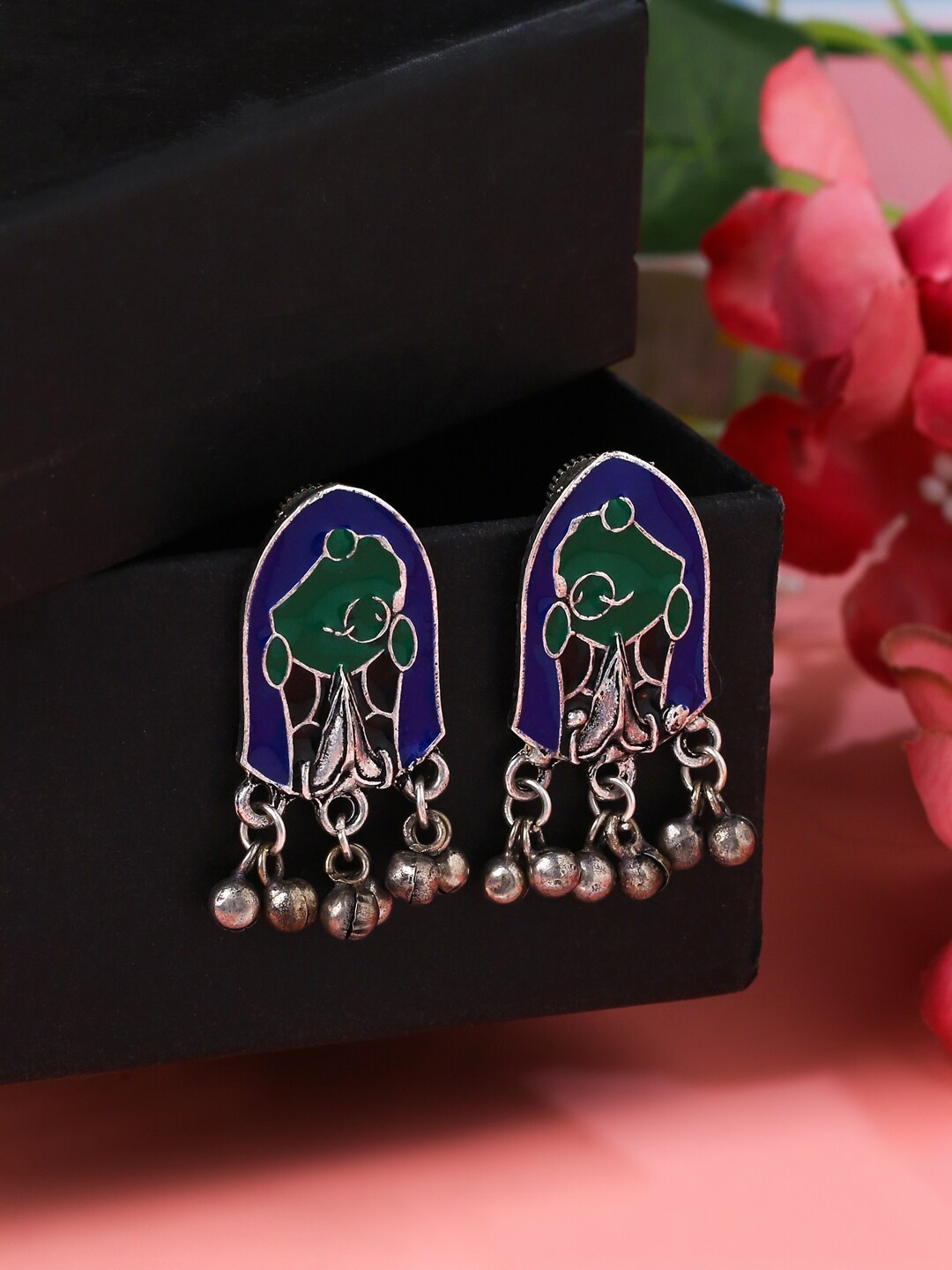 

VIRAASI Silver-Plated Contemporary Drop Earrings