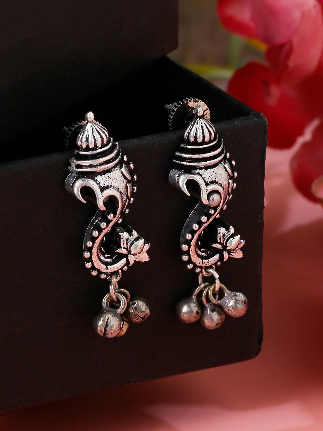 

VIRAASI Silver-Plated Contemporary Drop Earrings