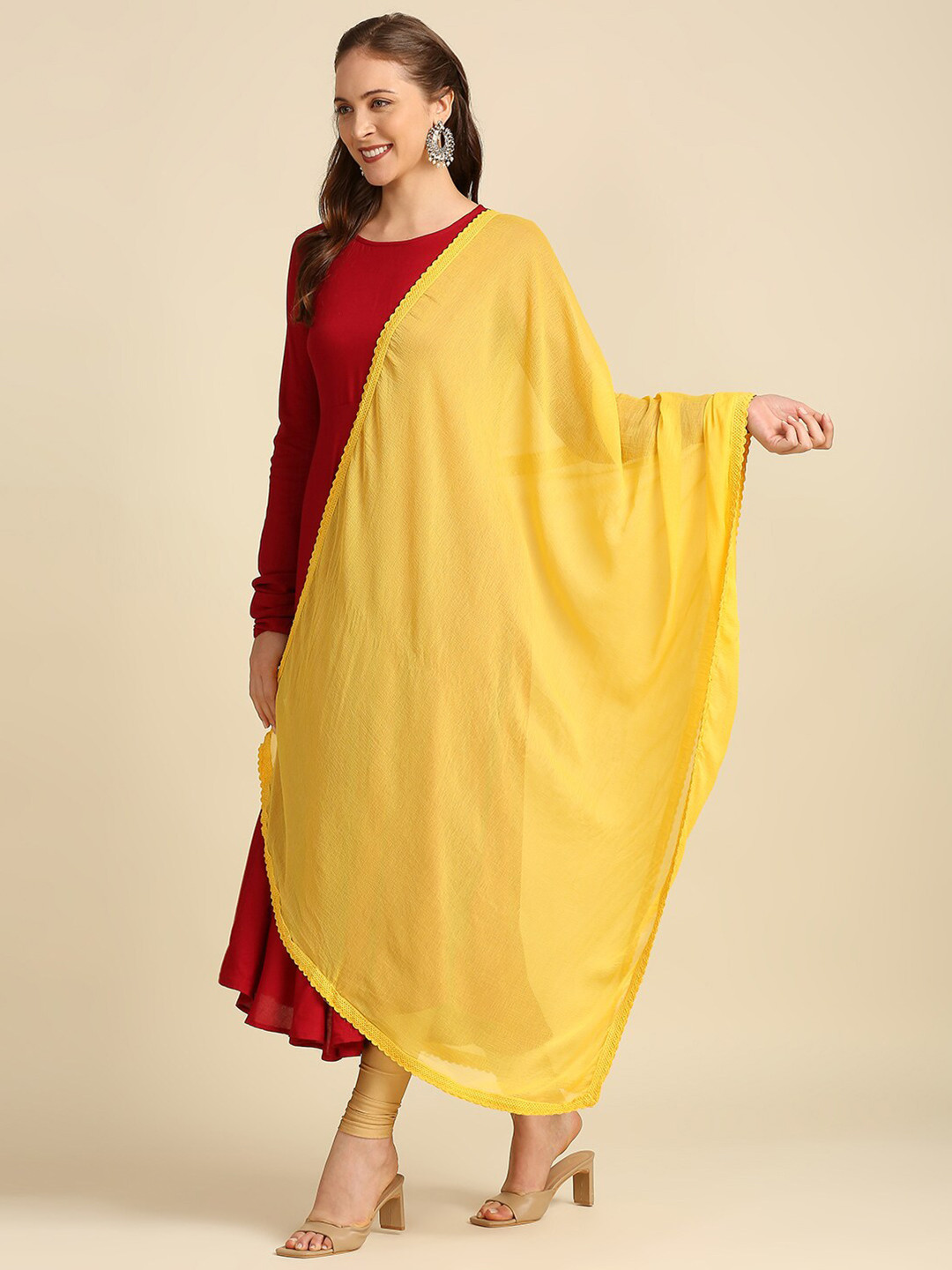 

Dupatta Bazaar Women Solid Dupatta, Yellow