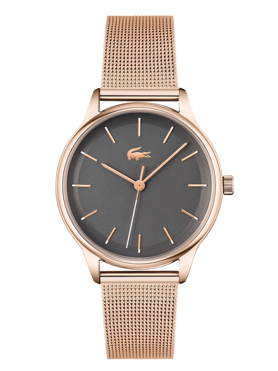 

Lacoste Women Charcoal Grey Dial & Rose Gold-Toned Bracelet Style Analogue Watch 2001209