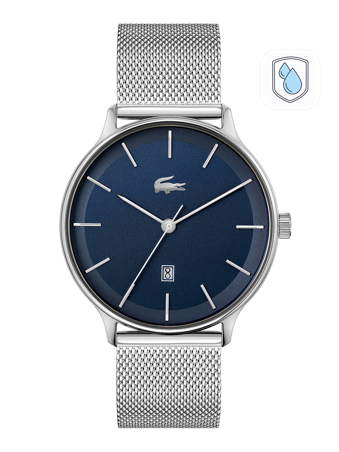 

Lacoste Men Blue Dial & Silver Toned Bracelet Style Straps Analogue Watch 2011200, Navy blue