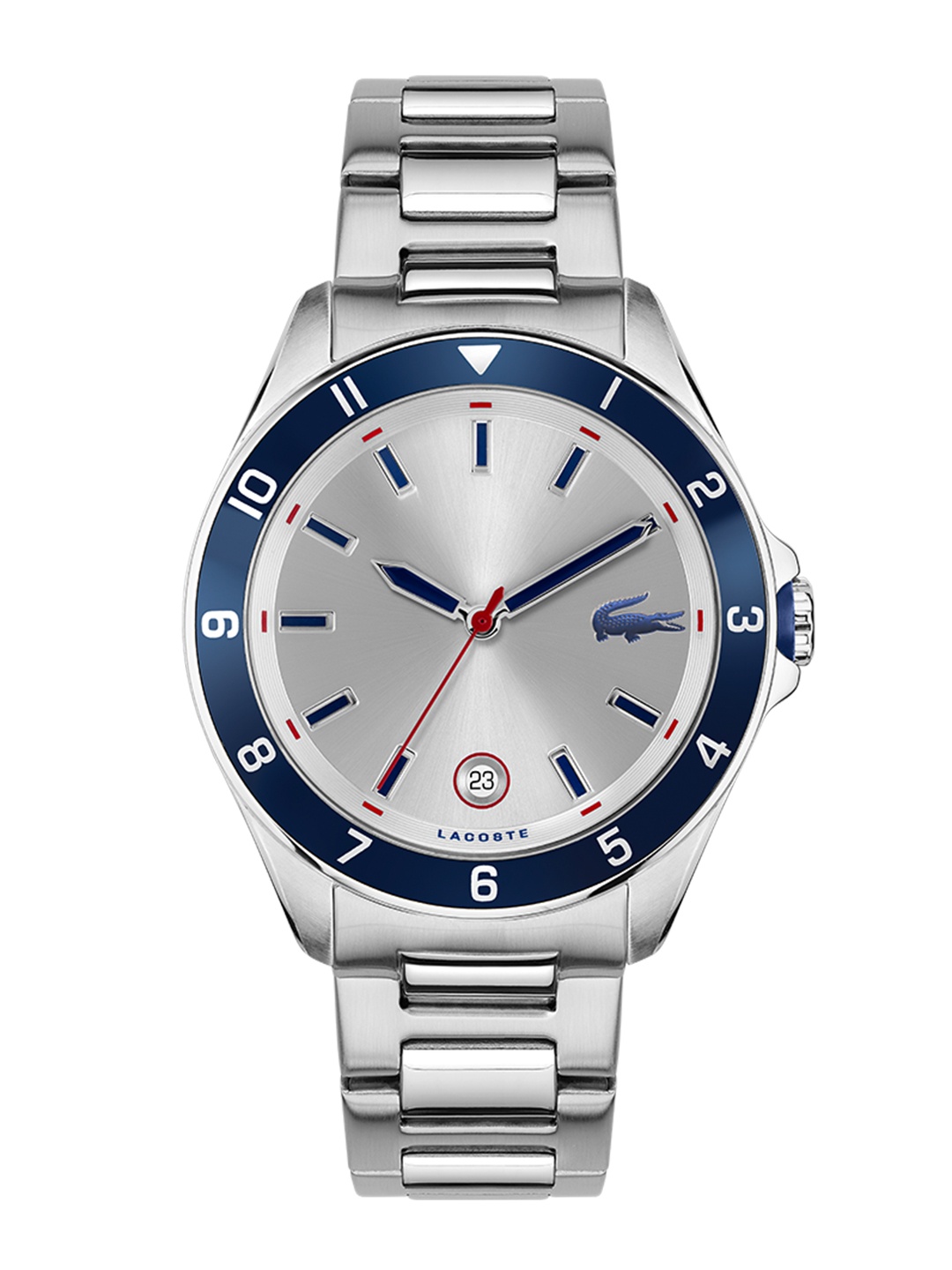 

Lacoste Men Black Brass Dial & Silver Toned Stainless Steel Straps Analogue Watch 2011187
