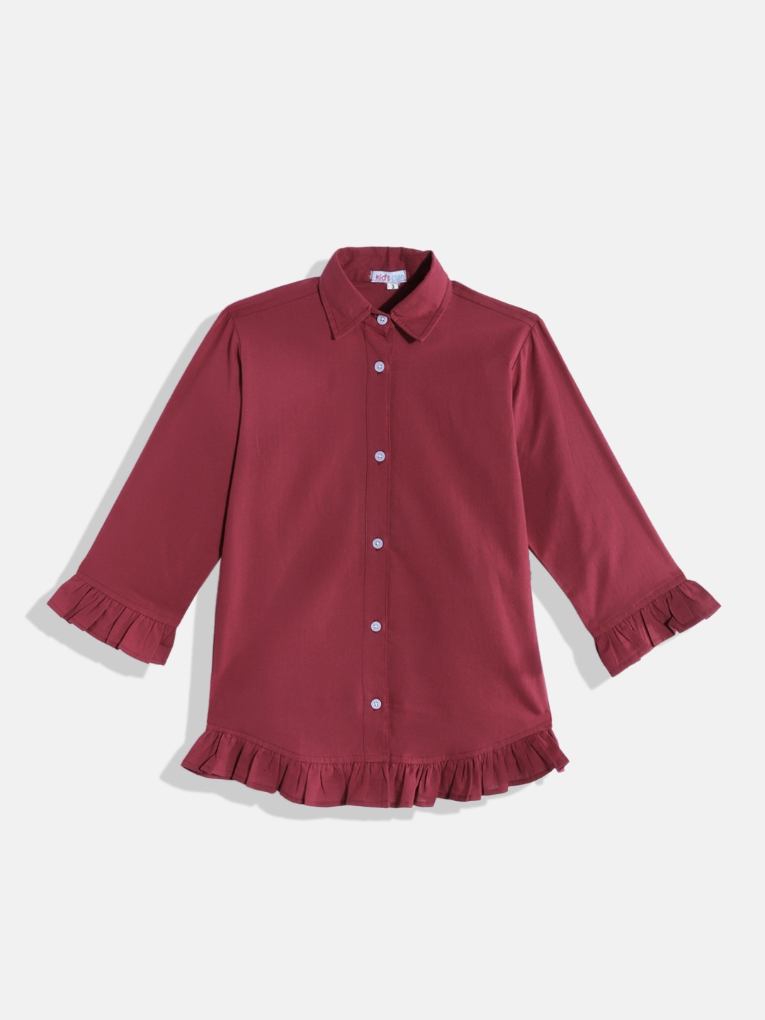 

Kids Clan Girls Maroon Classic Fit Casual Shirt