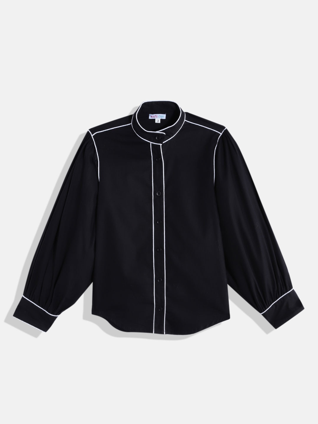 

Kids Clan Girls Black Solid Casual Shirt