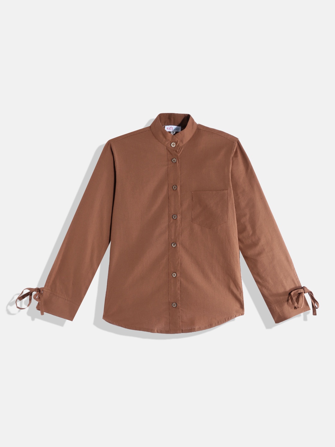 

Kids Clan Girls Brown Classic Fit Casual Shirt