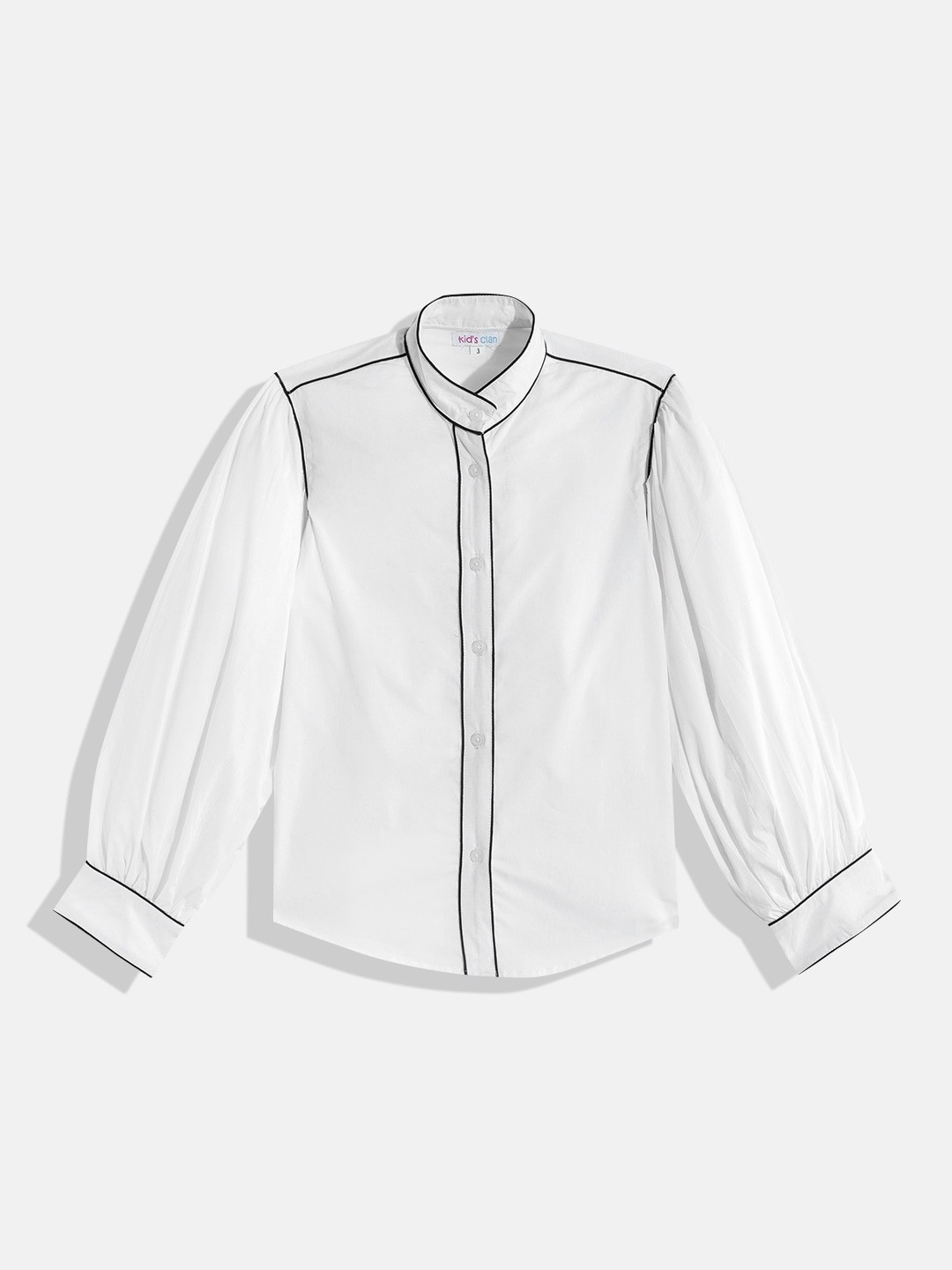 

Kids Clan Girls White Solid Casual Shirt