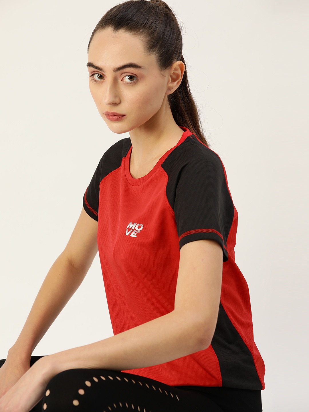 

DressBerry Women Red & Black Solid T-shirt