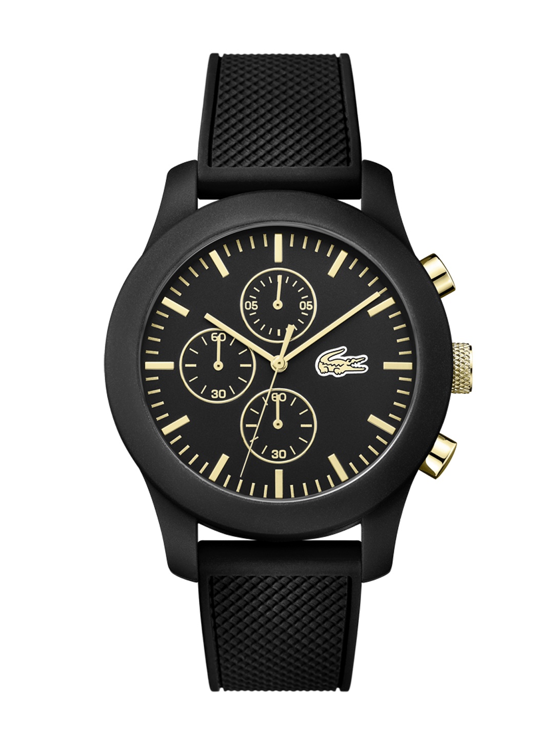 

Lacoste Men L.12.12 Black Dial & Straps Analogue Chronograph Watch 2010826