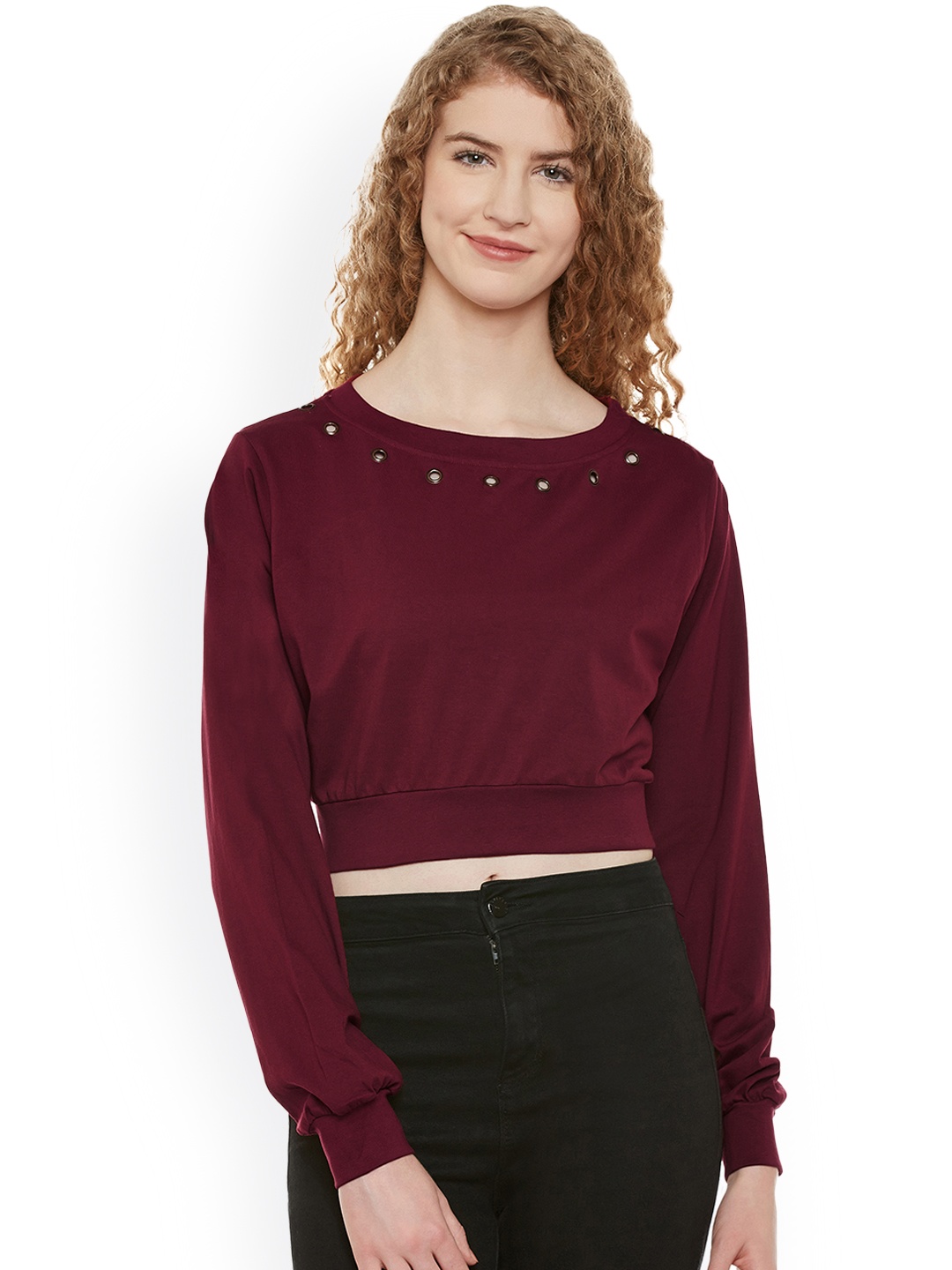 

Miss Chase Women Maroon Crop Top
