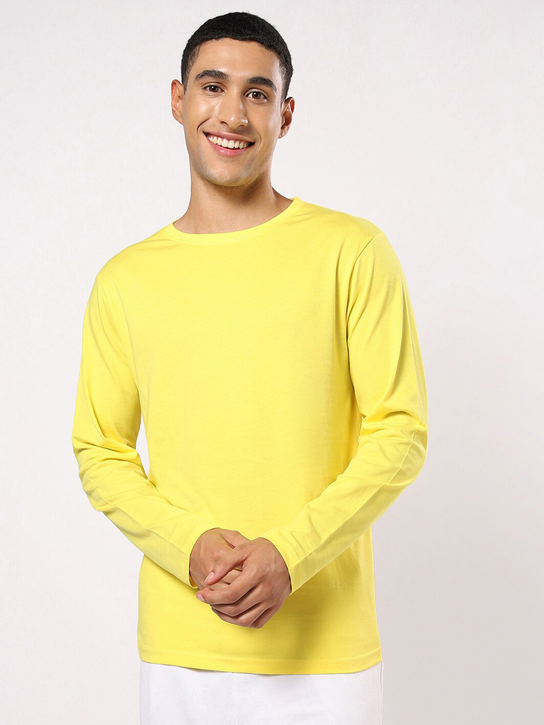 

Bewakoof Men Solid Yellow T-shirt