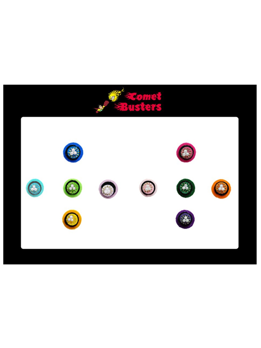 

Comet Busters Set of 10 Multicolor Bindi, Multi