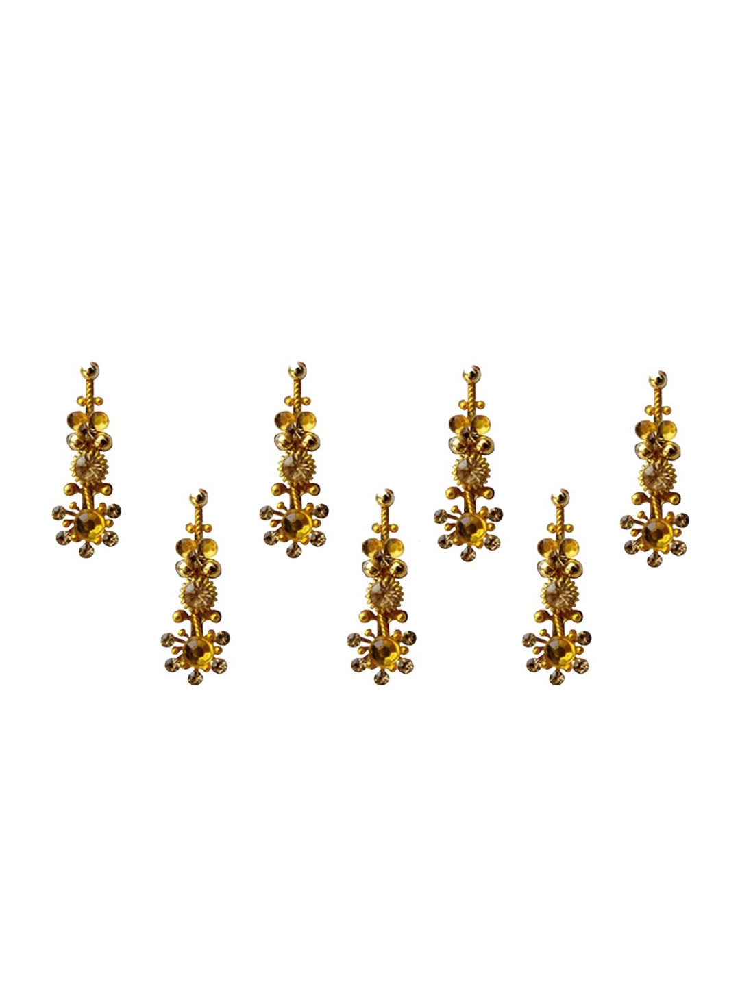 

Comet Busters Gold-Coloured Set Of 7 Stone Studded Bindis