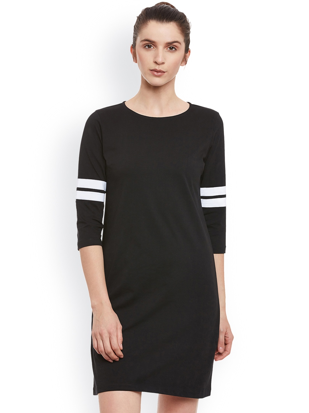 

Miss Chase Women Black Solid T-shirt Dress