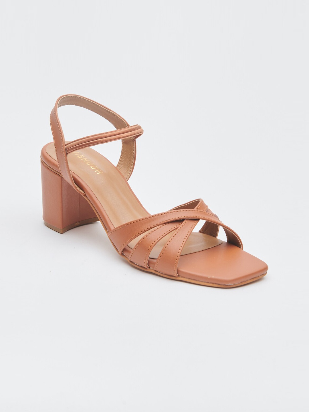 

Vishudh Tan Synthetic Block Sandals