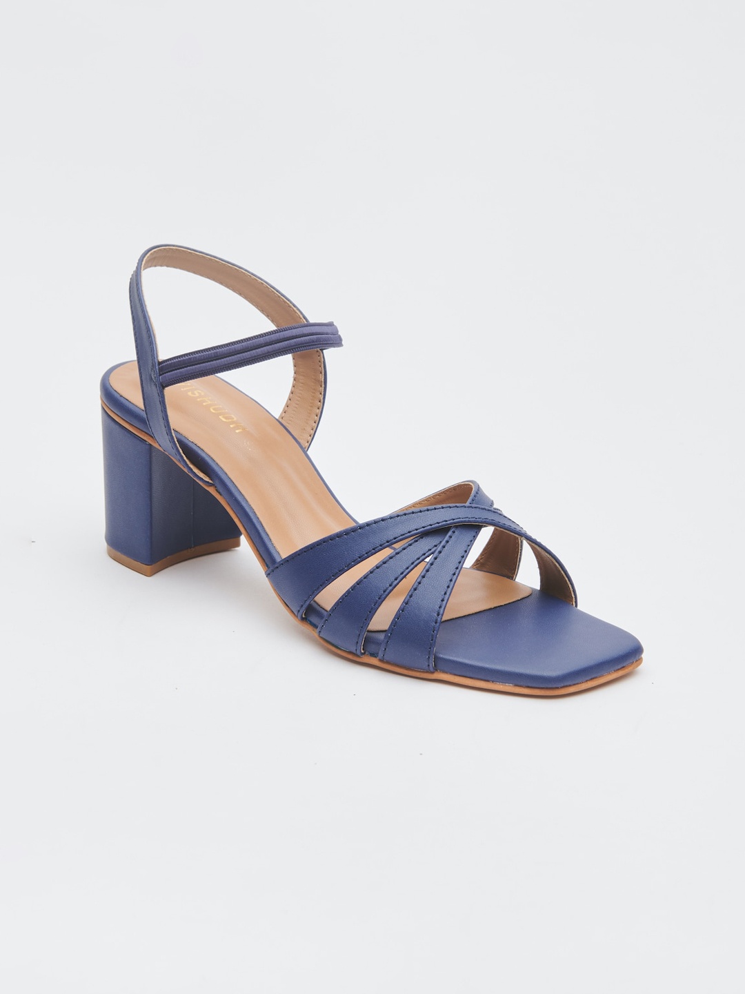 

Vishudh Navy Blue Synthetic Block Sandals