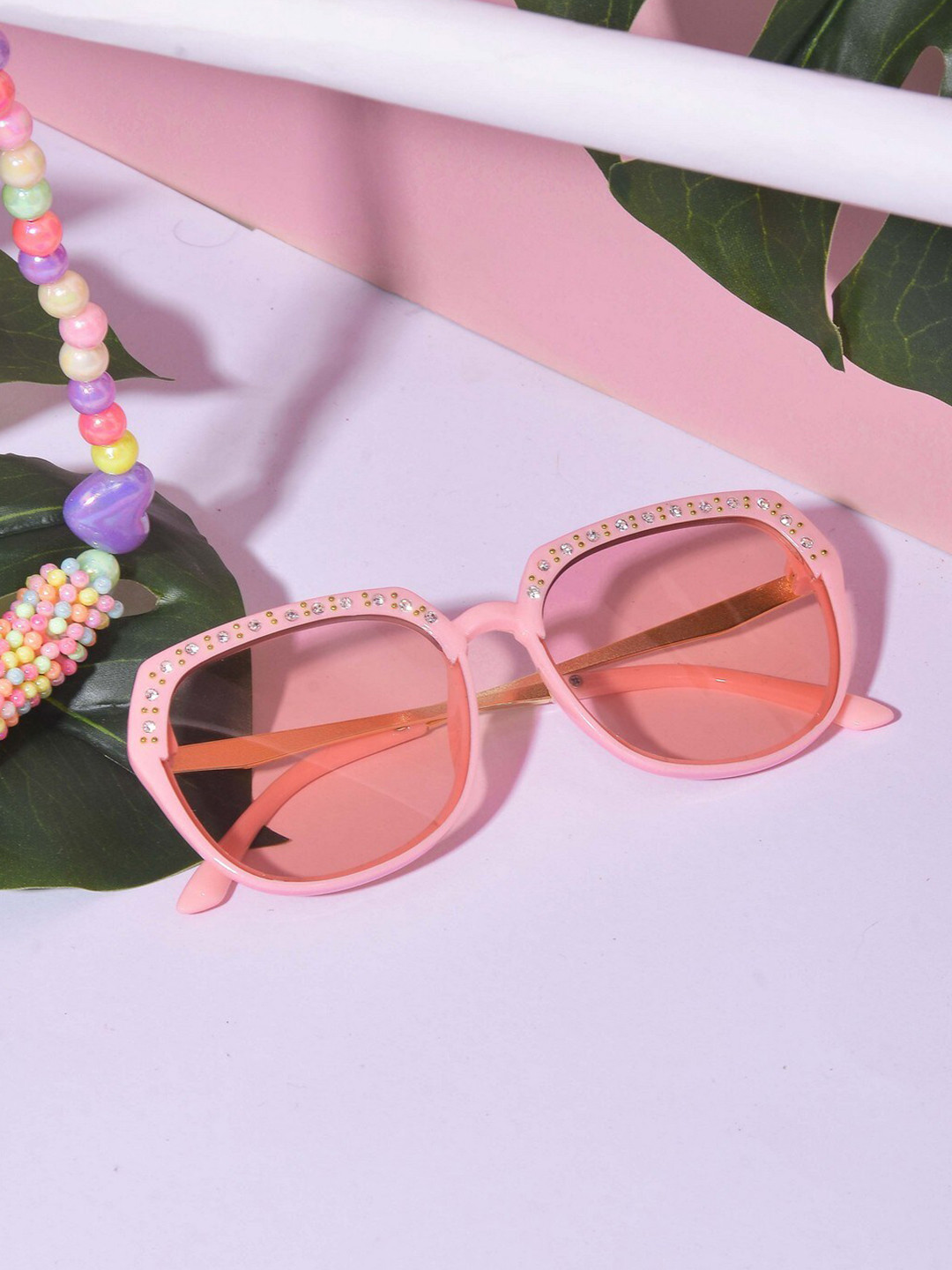 

POPLINS Kids Square Sunglasses with UV Protected Lens GG-1072-D, Pink