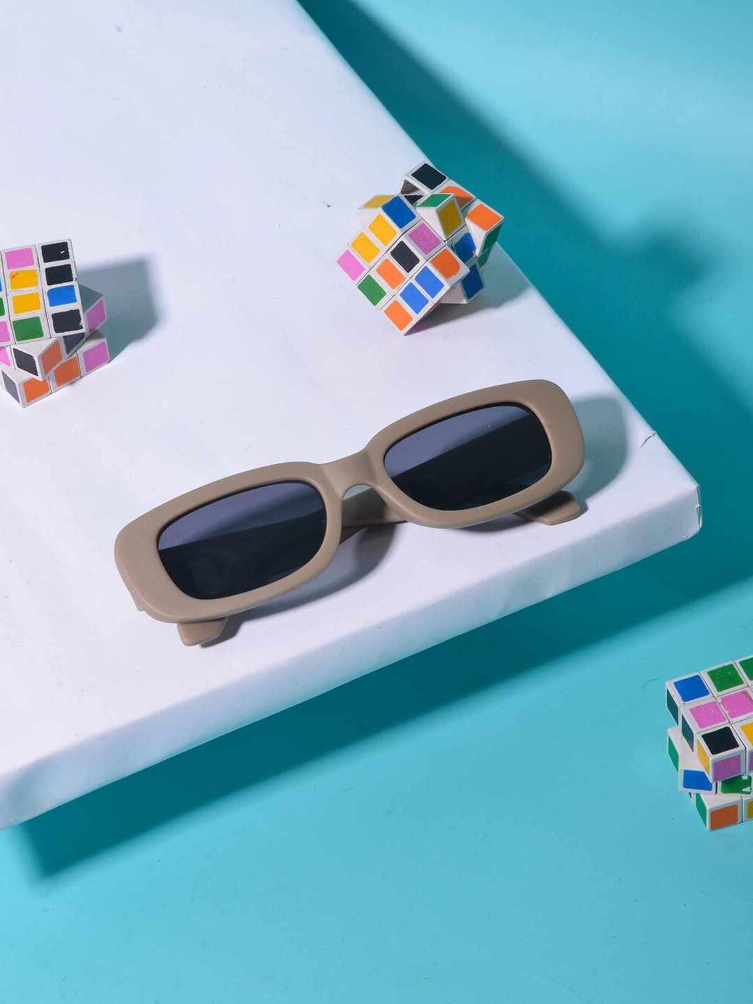 

POPLINS Kids Rectangle Sunglasses with UV Protected Lens GG-1068-F, Brown