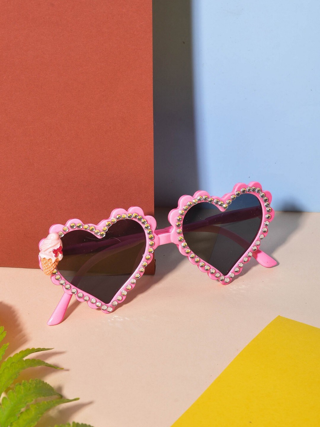 

POPLINS Unisex Kids Black Lens & Pink Other Sunglasses with UV Protected Lens