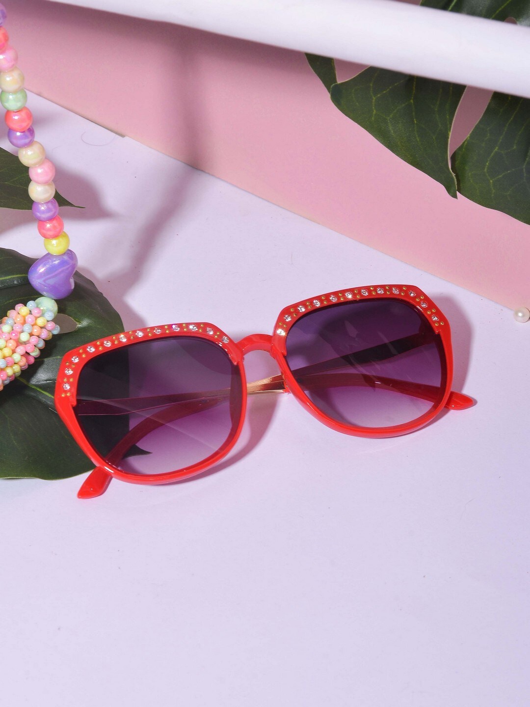 

POPLINS Unisex Kids Square Sunglasses with UV Protected Lens, Purple