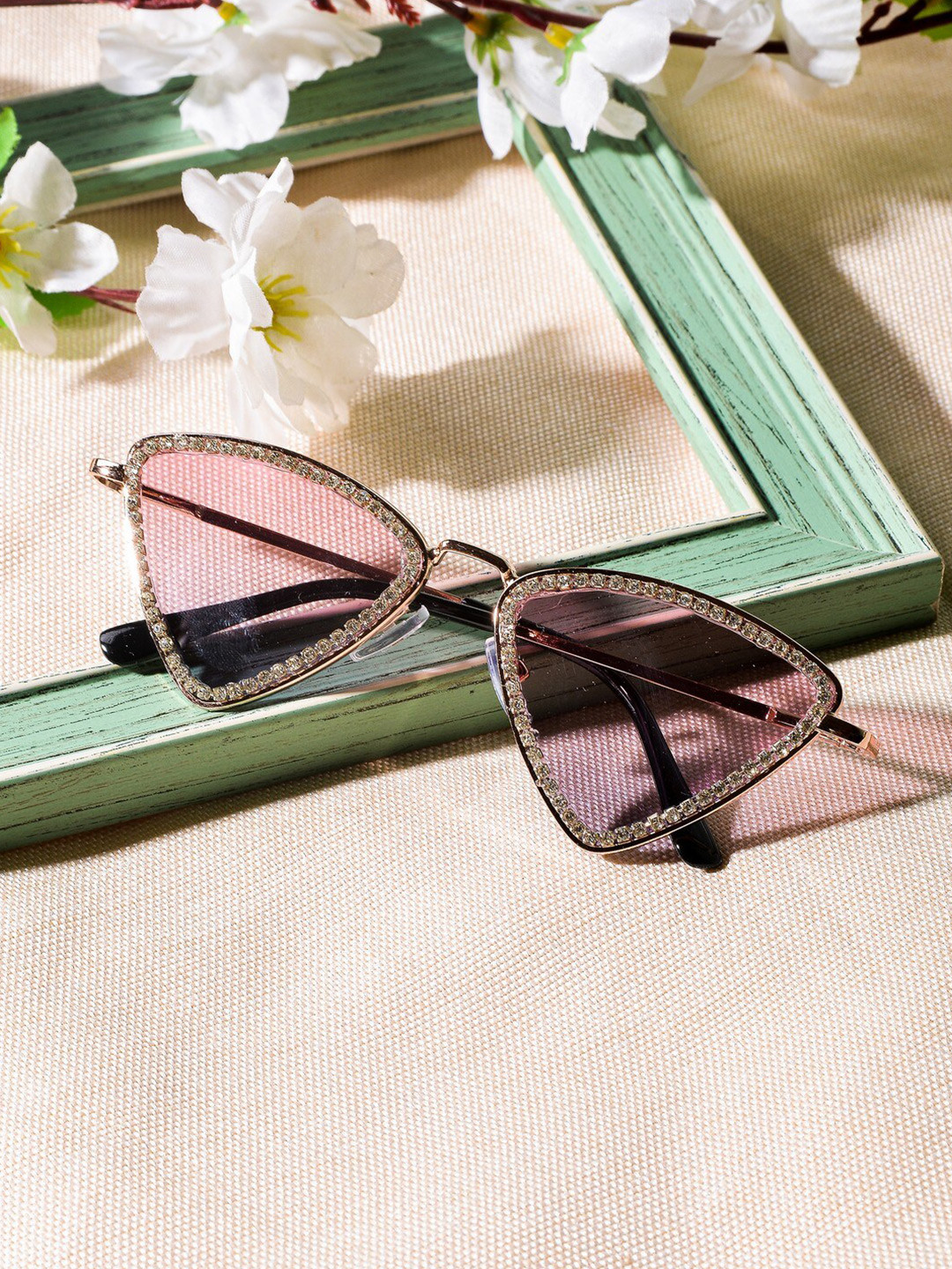 

POPLINS Unisex Kids TriangularSunglasses with UV Protected Lens, Gold