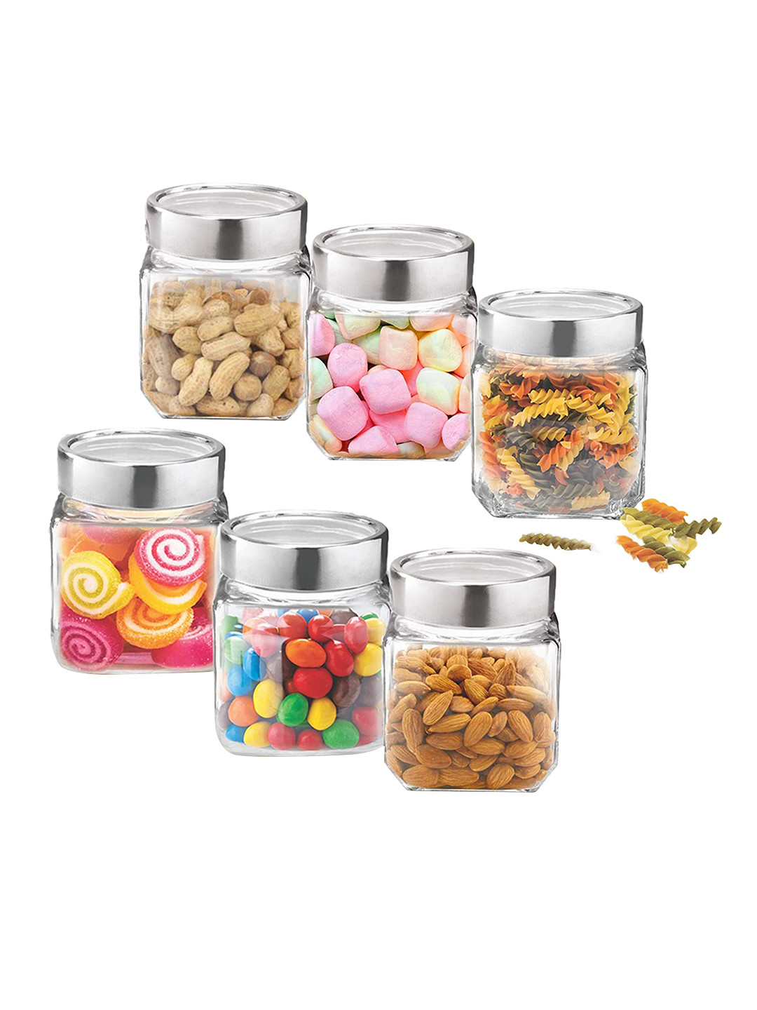 

Treo Transparent Set of 6 Cube Storage Jars 580 ml