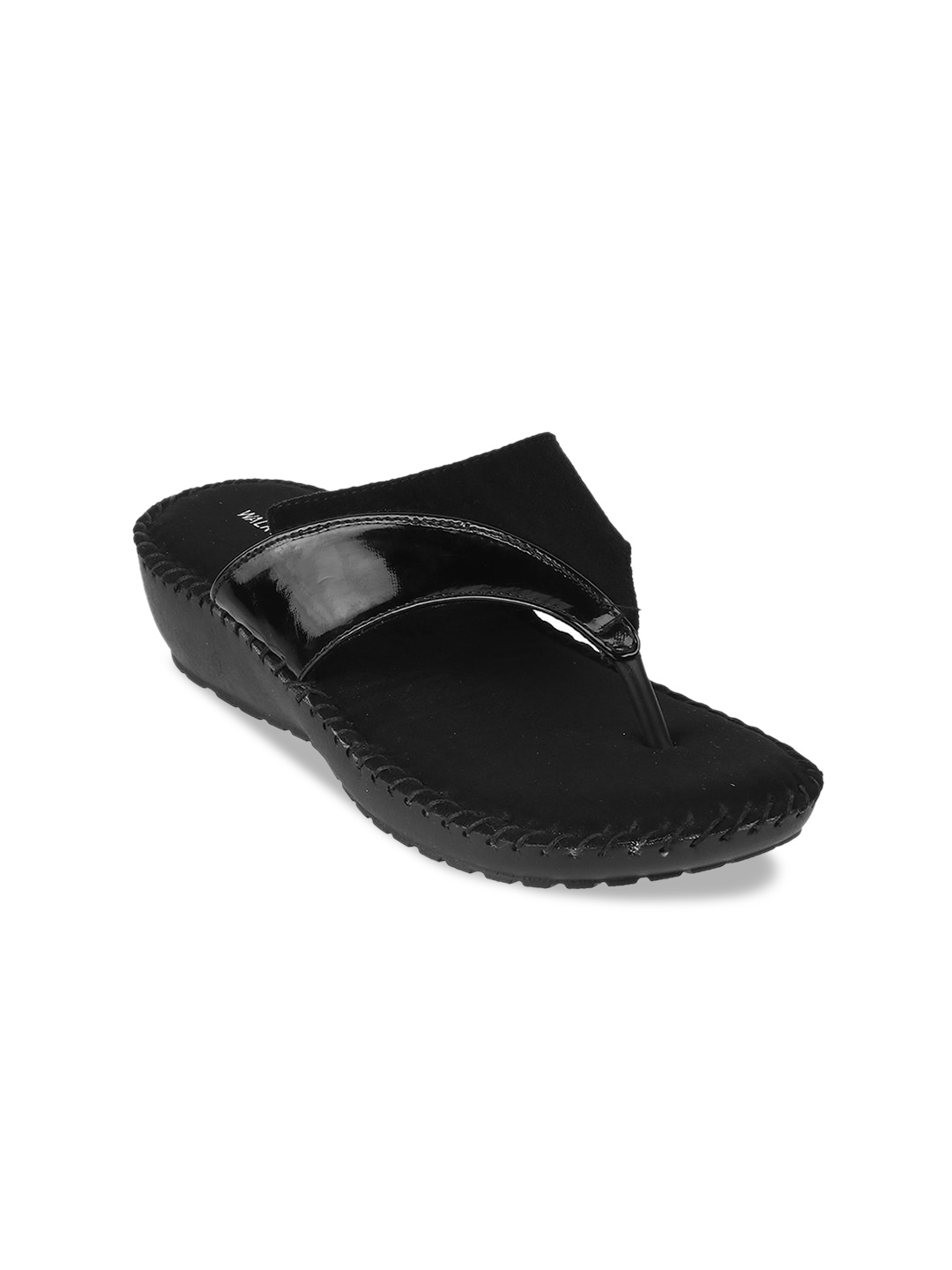 

WALKWAY by Metro Women Black T-Strap Flats